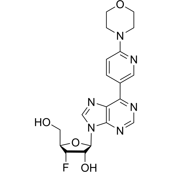 9-(3-Deoxy-3-fluoro-β-D-ribofuranosyl)-6-[6-(4-morpholinyl)pyridin-3-yl]purine 1612191-98-6